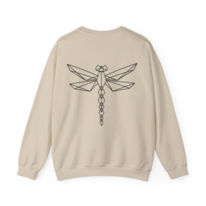 Dragonfly Geometric Crewneck Sweatshirt  Minimal Line Art Dragonfly Design